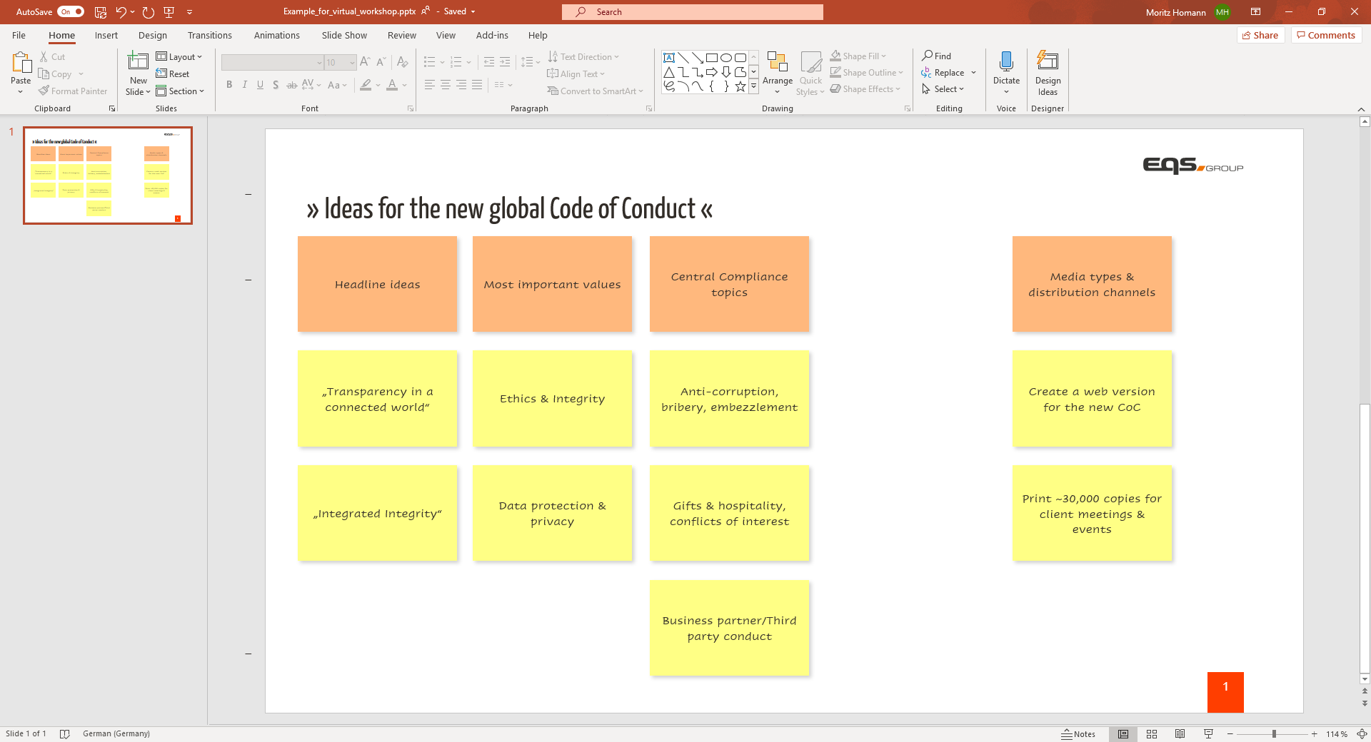 Powerpoint works like a virtual flipchart